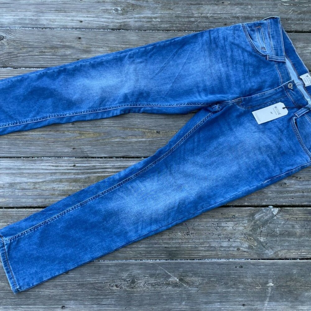 Mustang True Denim Men Jeans Blue Denim OREGON Tapered Slim Fit Jeans Size 38X30 - Picture 9 of 10